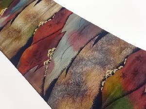 引箔山並に松・抽象桔梗模様織出し袋帯